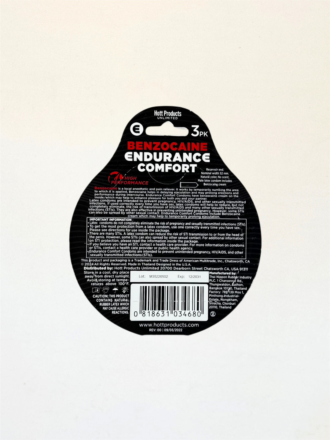 Hott Products Endurance Comfort | condones placer prolongado